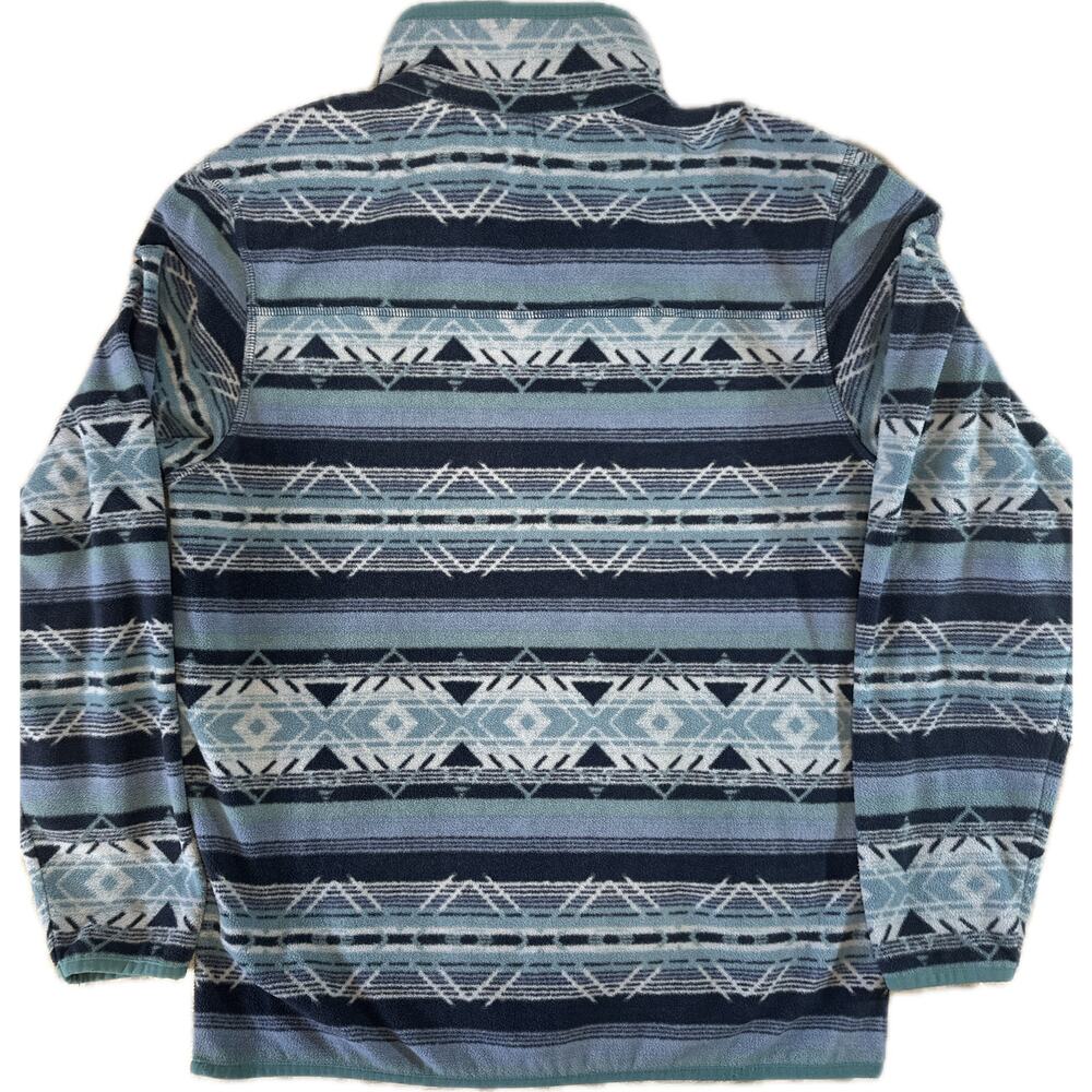Eddie Bauer Aztec Fleece Pullover Sweatshirt Men's S Blue Vintage Print Retro - Picture 2 of 7